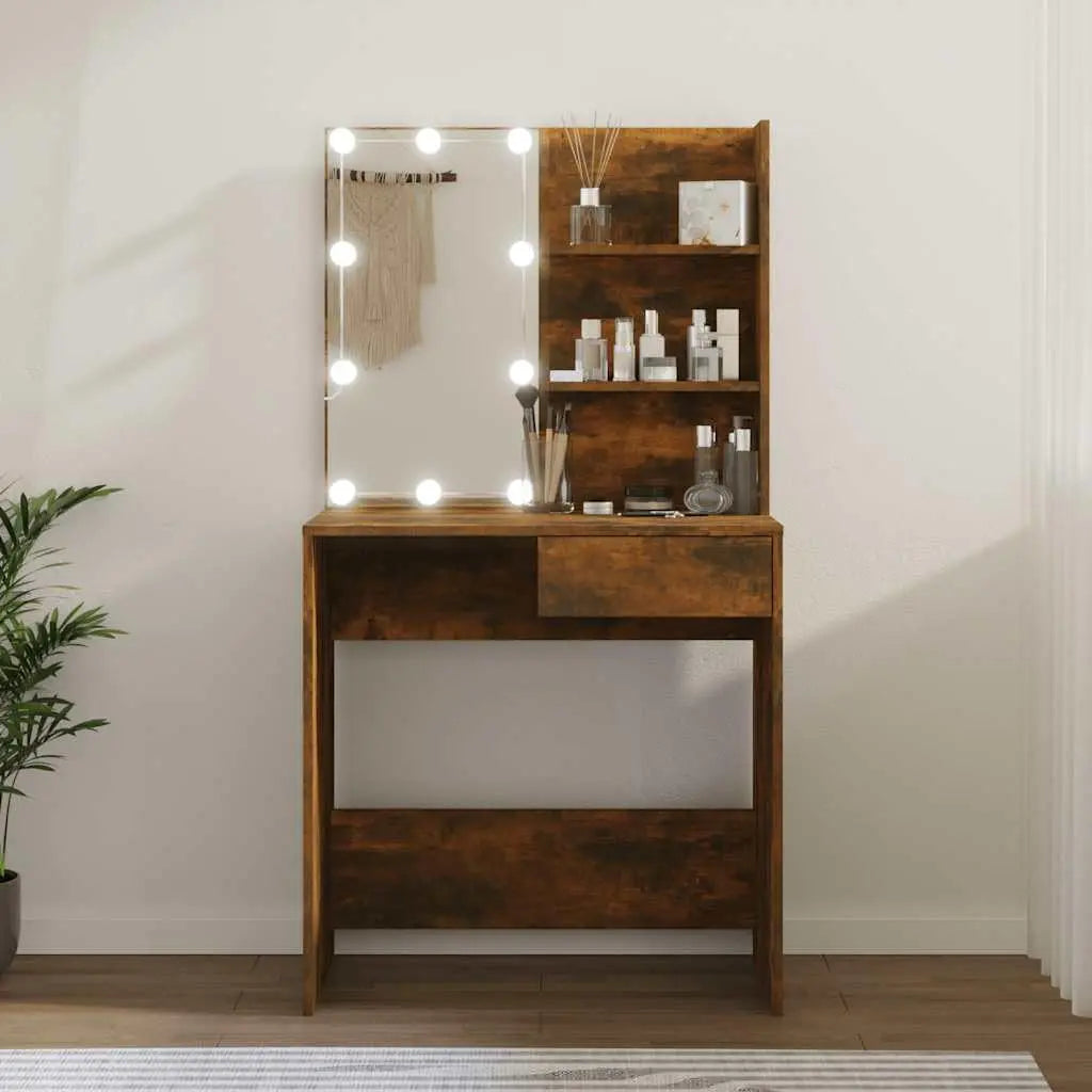 Scrivania Toletta - colore Marrone - a LED