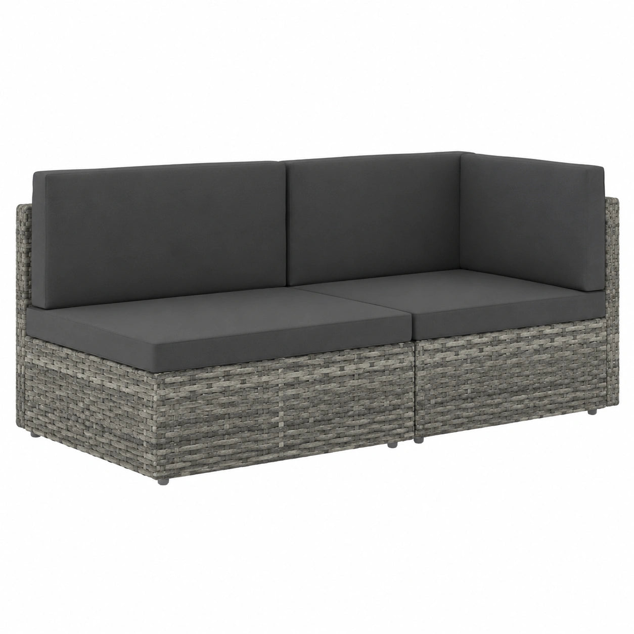 Set salotto modulare da giardino in rattan sintetico con cuscini comodi e struttura in acciaio resistente