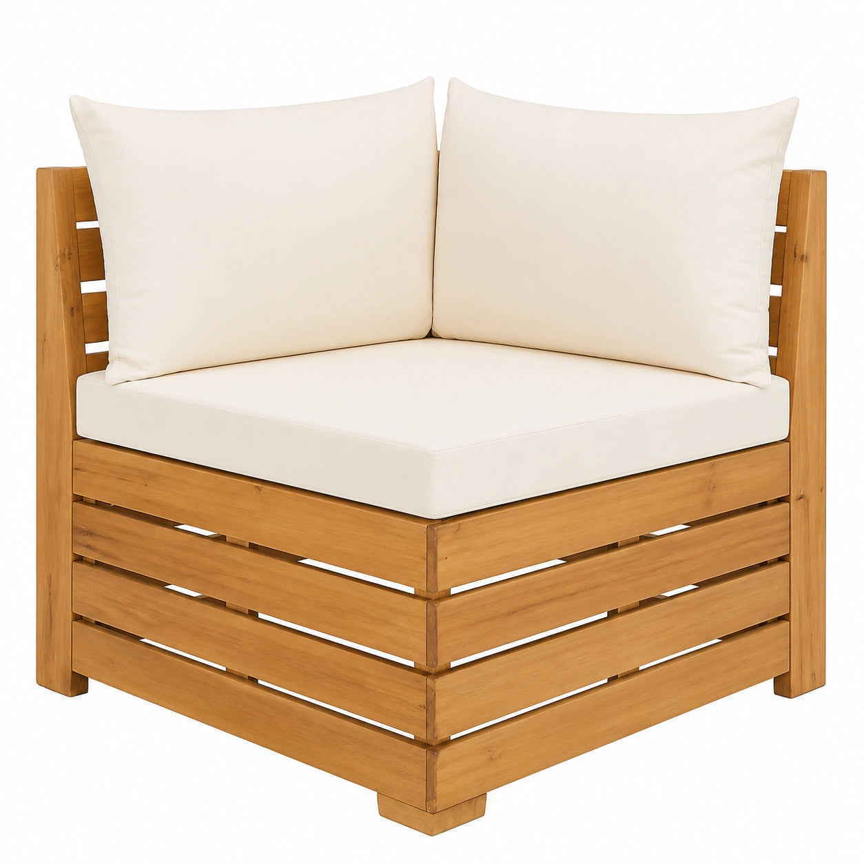 Set di Divani da Giardino in Acacia con Cuscini, 2 Pezzi, Mobili da Esterno Modulari