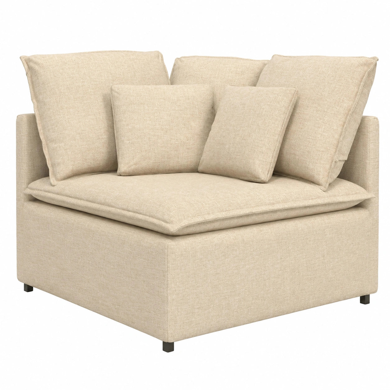 Divano Modulare Angolare con Cuscini Crema 100 cm - Design Moderno e Componibile