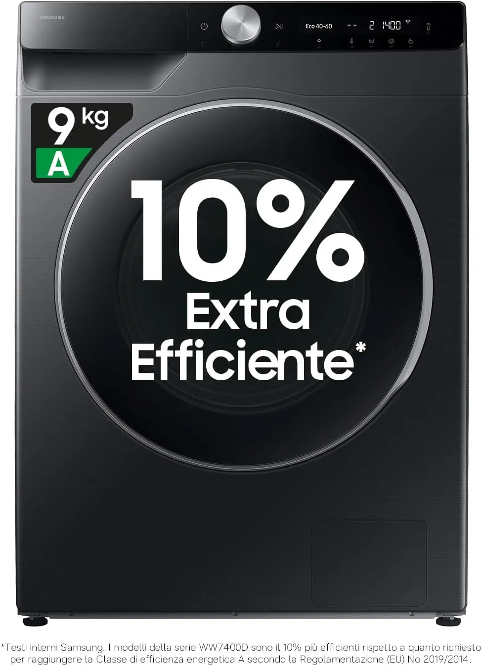 Lavatrice Samsung - colore Nero - con Wi-Fi - 60l, 9 Kg