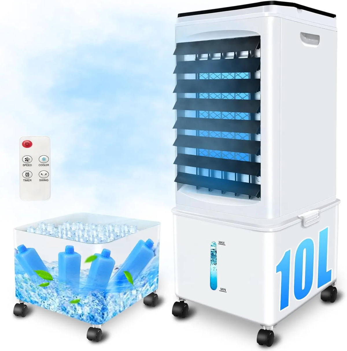 Climatizzatore portatile - con telecomando, con timer, portatile - 60W, 10L, 40dB
