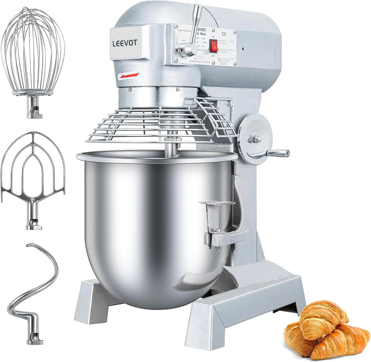 Robot da cucina LEEVOT - colore Argento - regolabile - 1250W, 30L