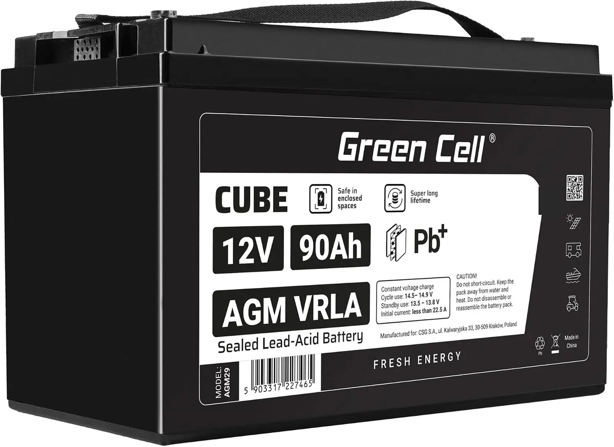 Batteria ricaricabile Green - colore Verde - 12 V, 90 Ah