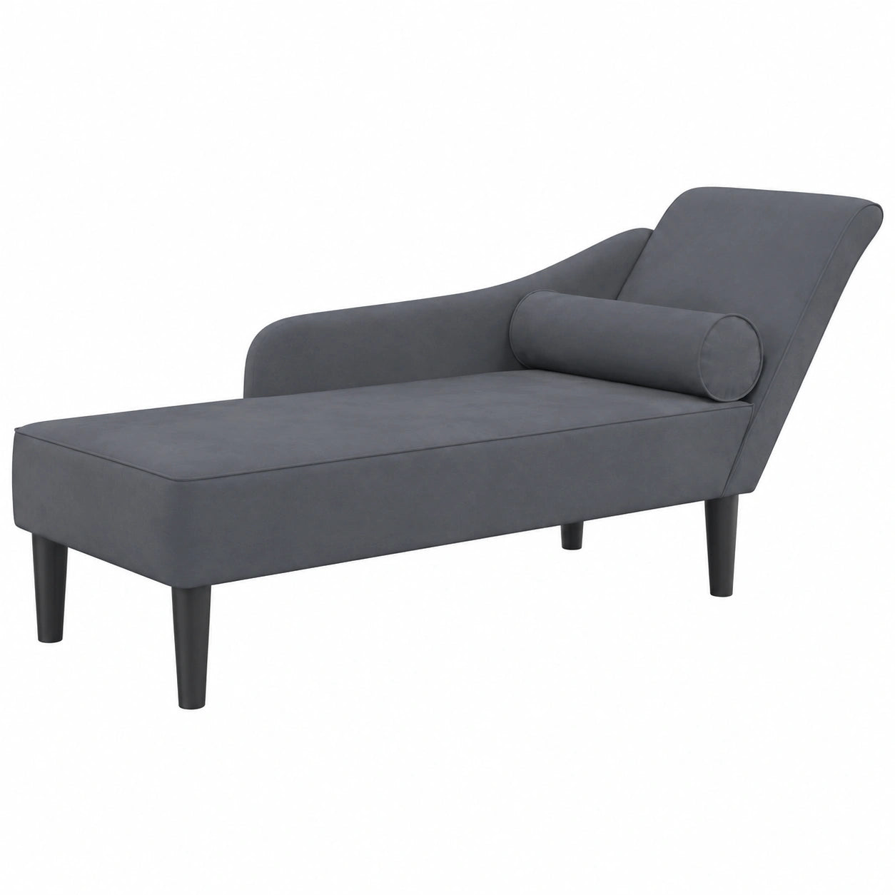 Divano Letto in Velluto Grigio Scuro con Cuscini Comodi
