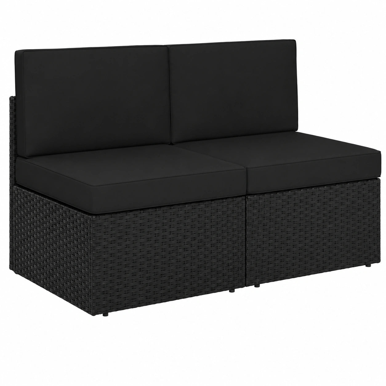 Set divano modulare in rattan per giardino con cuscini sfoderabili