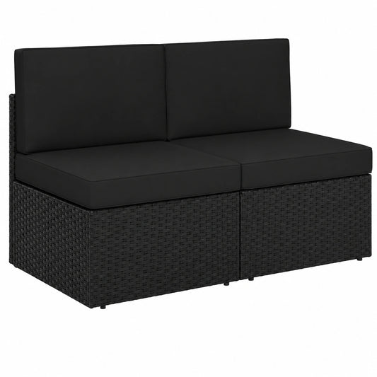 Set divano modulare in rattan per giardino con cuscini sfoderabili