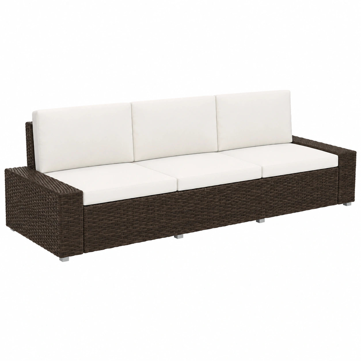 Set di Divani da Esterno in Rattan con Cuscini Rimovibili, Struttura in Acciaio Resistente, Ideale per Giardino e Terrazza