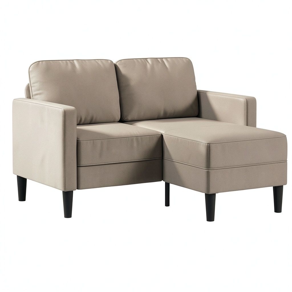 Divano angolare a 2 posti in ecopelle per soggiorno, 125x118x85 cm, ideale per spazi esterni, comfort e stile