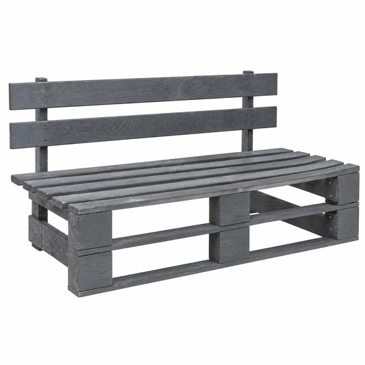 Divano Modulabile da Giardino in Pallet di Pino Grigio Imbevuto