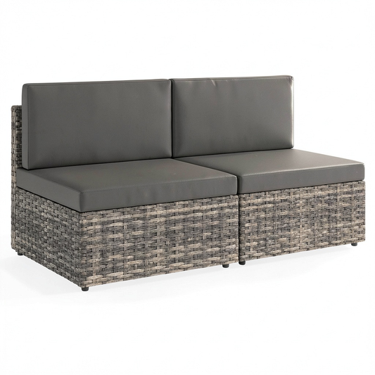 Set da giardino in rattan sintetico modulare con struttura in acciaio e cuscini sfoderabili