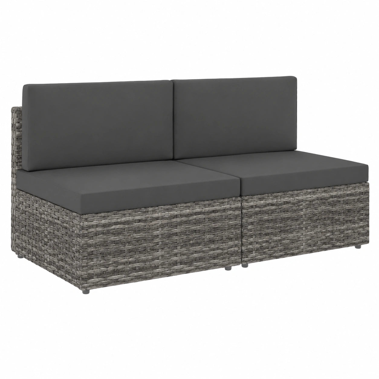Set da giardino in rattan sintetico modulare con struttura in acciaio e cuscini sfoderabili