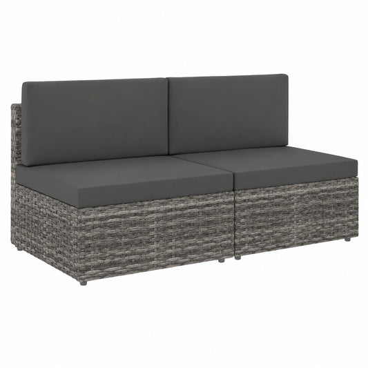 Set da giardino in rattan sintetico modulare con struttura in acciaio e cuscini sfoderabili