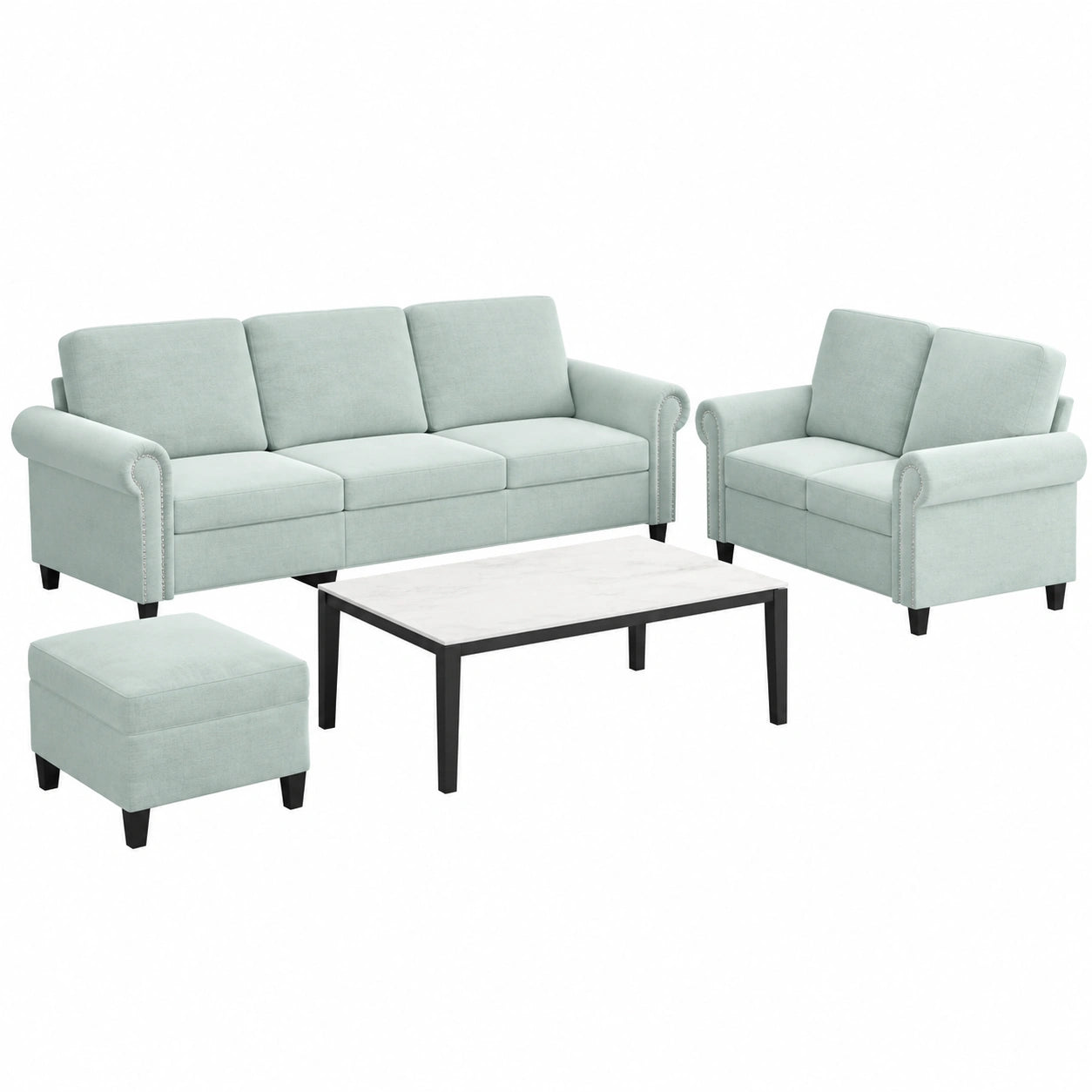 Set divani in velluto grigio chiaro con chaise longue, divano angolare moderno per soggiorno, grande divano letto per ospiti, struttura robusta in legno e metallo