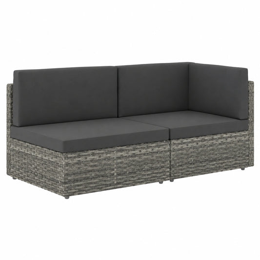 Set salotto modulare da giardino in rattan sintetico con cuscini comodi e struttura in acciaio resistente