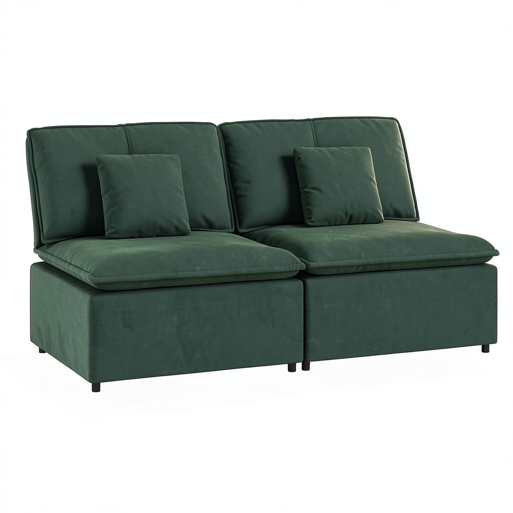Divano Modulare Moderno Verde Scuro 100 cm per Soggiorno