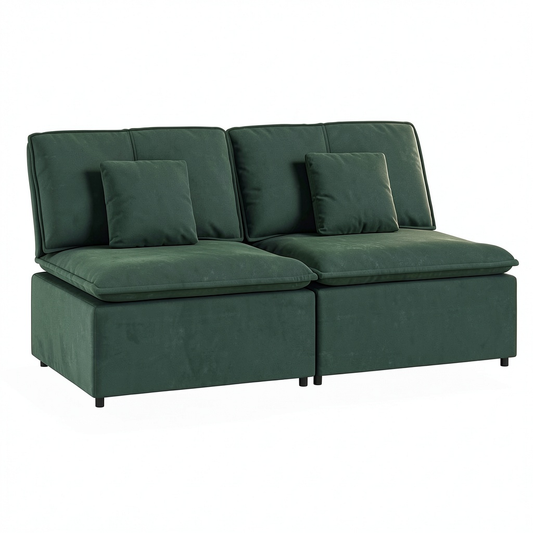 Divano Modulare Moderno Verde Scuro 100 cm per Soggiorno