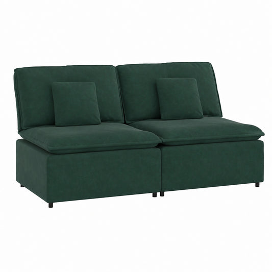 Divano Modulare Moderno Verde Scuro 100 cm per Soggiorno