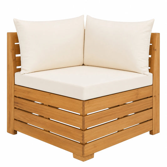 Set di Divani da Giardino in Acacia con Cuscini, 2 Pezzi, Mobili da Esterno Modulari