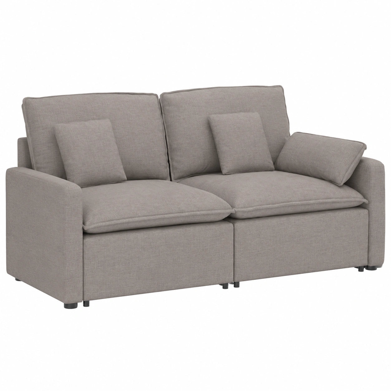 Bracciolo Terminale per Divano Modulare con Cuscini, 100 cm, Design Moderno
