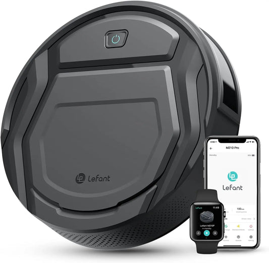 Robot aspirapolvere Lefant - colore Grigio - con Wi-Fi, con controllo intelligente - 7,8 cm, 28 cm