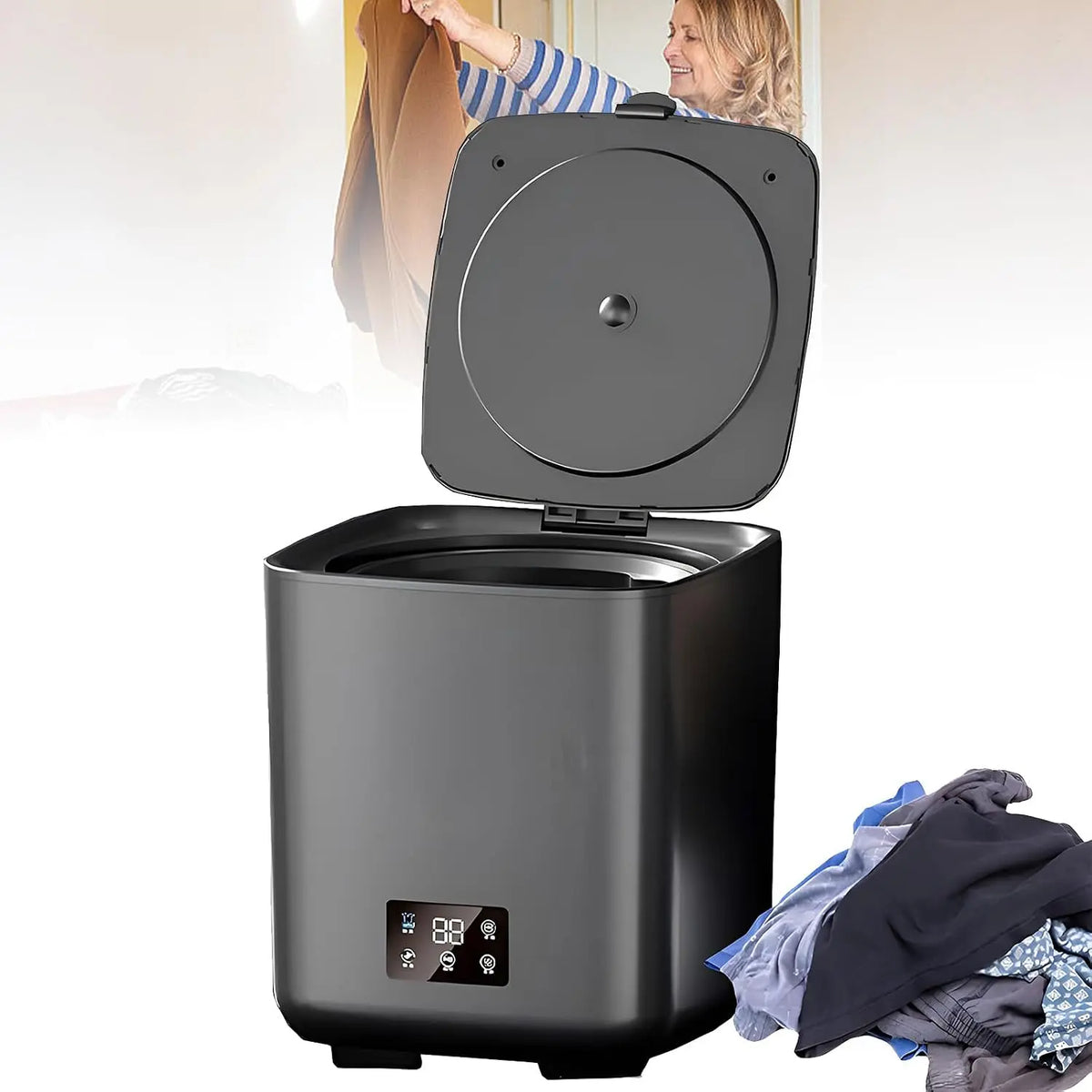 Lavatrice - con display digitale, portatile, automatico - 10 Litri