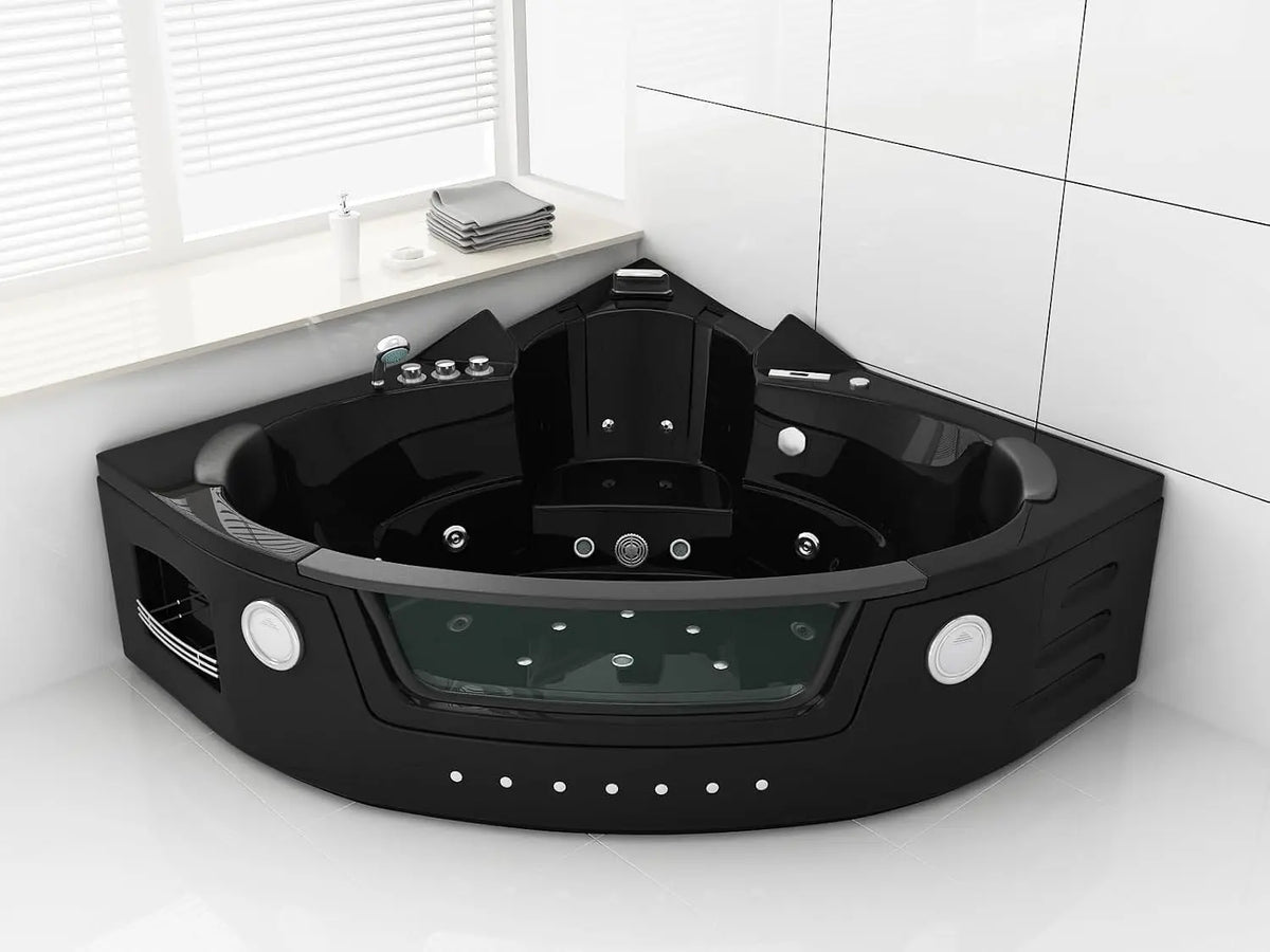 Piscina Milano - colore Nero - con Bluetooth, a LED - 140 cm