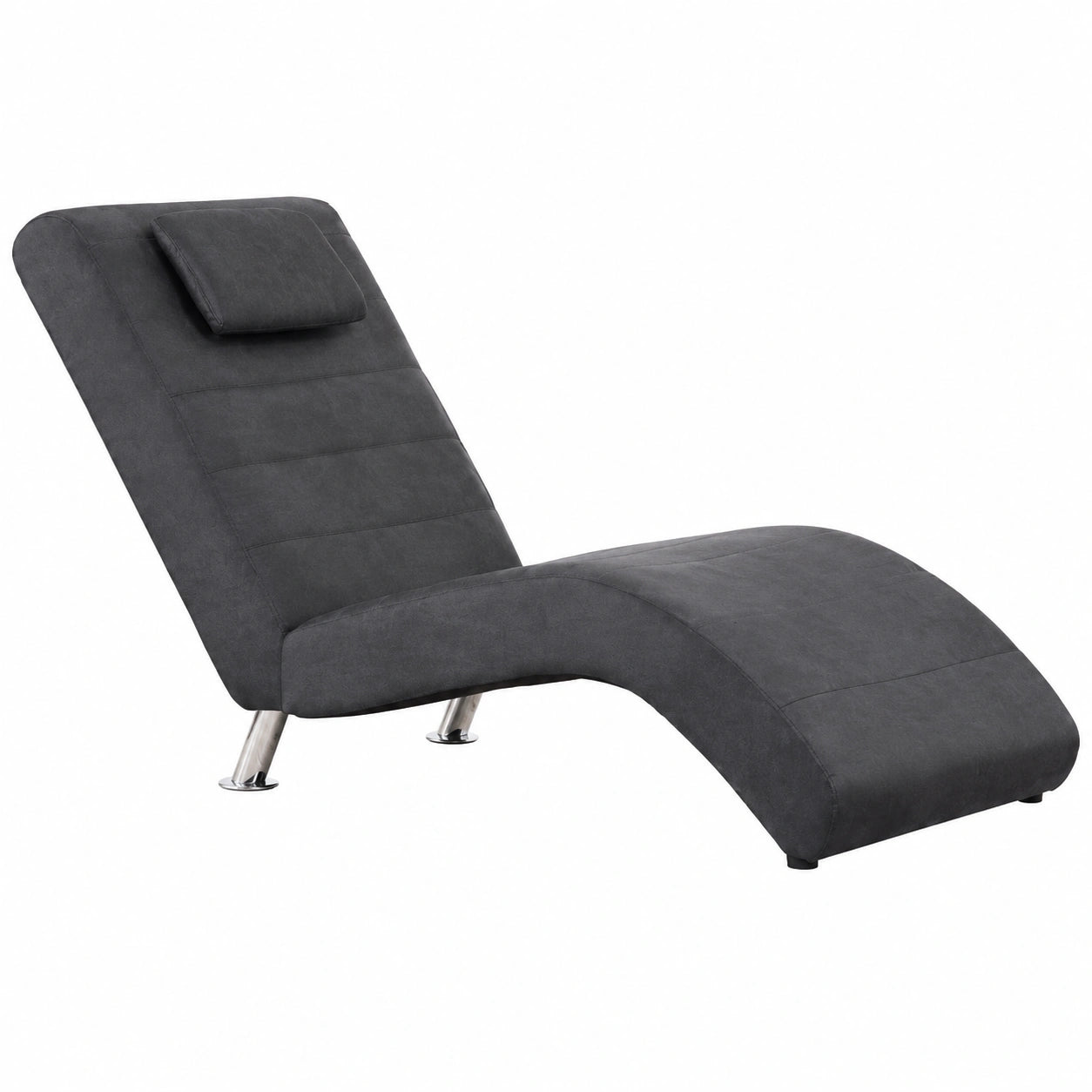 Sedia a sdraio in similpelle con gambe in acciaio, 144x59x79 cm, carico 110 kg