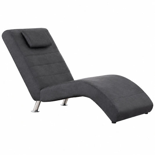 Sedia a sdraio in similpelle con gambe in acciaio, 144x59x79 cm, carico 110 kg