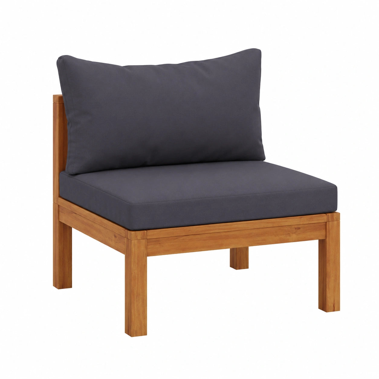 Divano modulare da giardino in acacia con cuscini resistenti alle intemperie