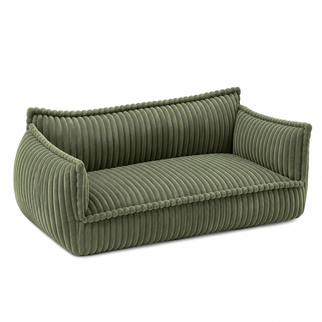 Divanetto per Bambini in Velluto a Coste, Comodo e Accogliente (Verde Oliva)