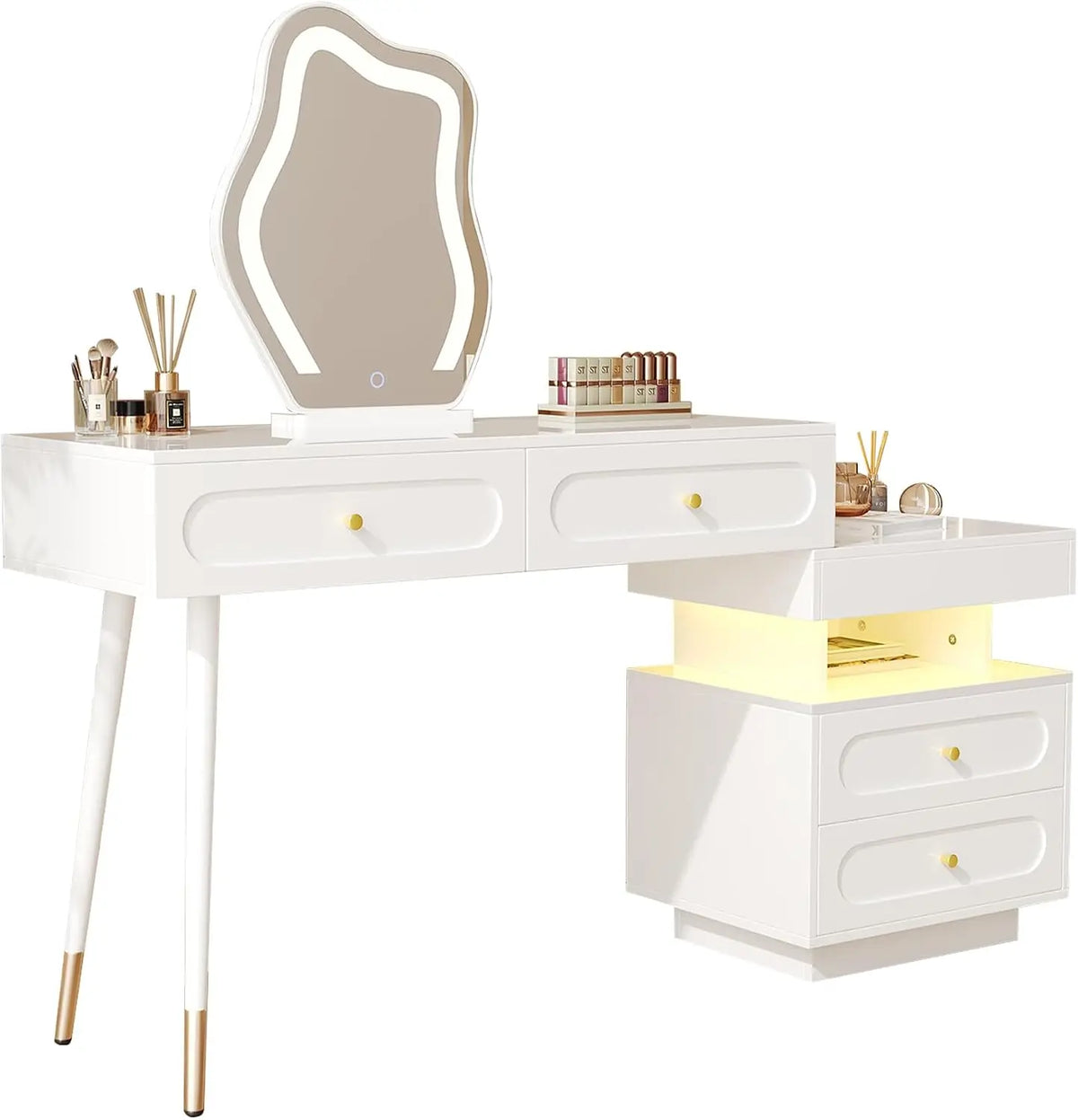 Letto Toilette - colore Bianco - a LED