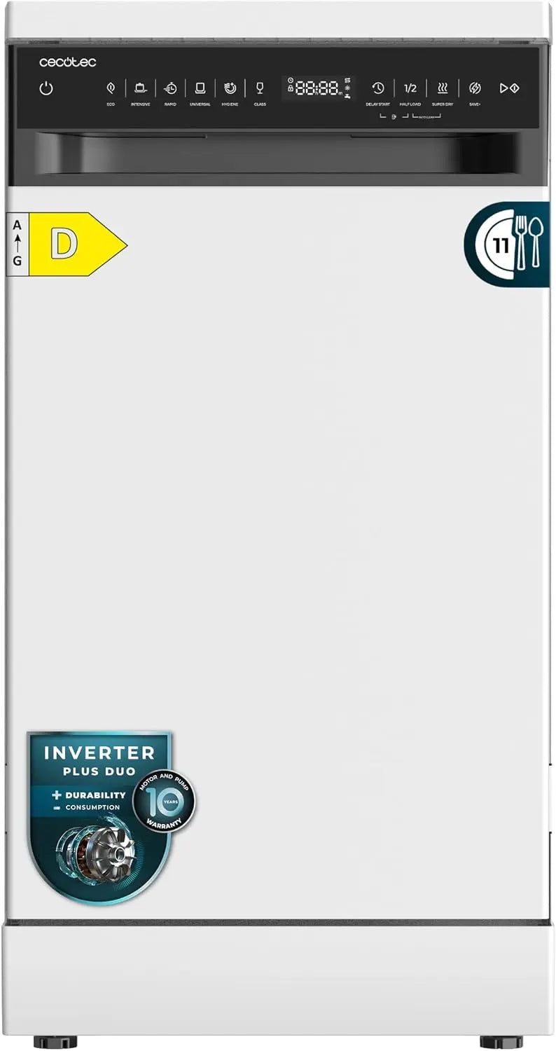 Lavastoviglie Cecotec - colore Bianco - con tecnologia inverter - 45 cm