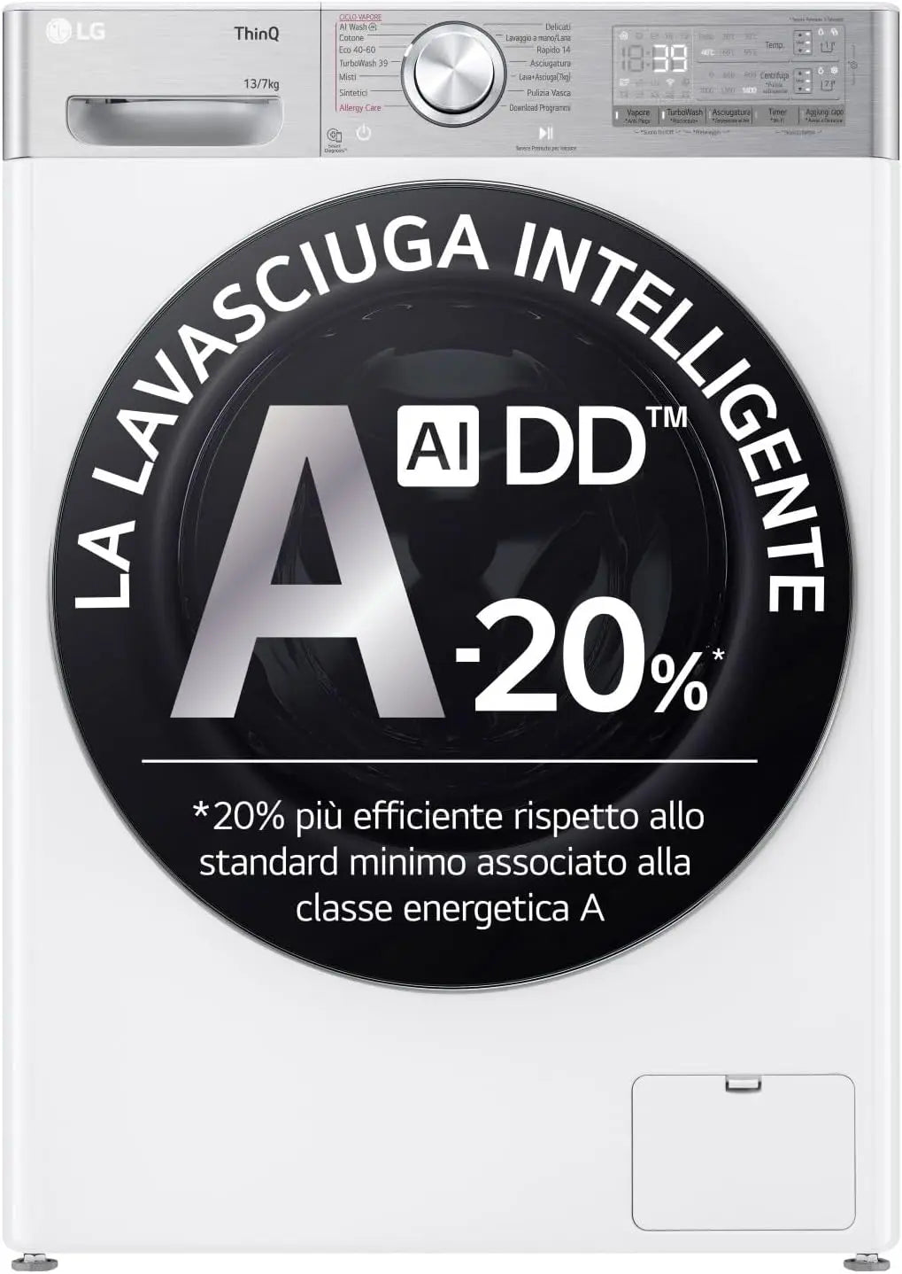 Lavatrice LG AI DD - colore Bianco - con Wi-Fi - 7kg