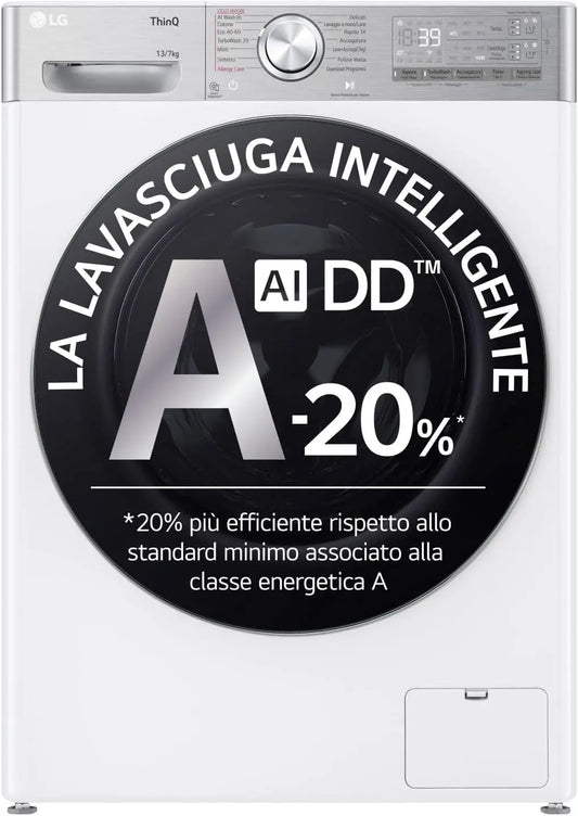 Lavatrice LG AI DD - colore Bianco - con Wi-Fi - 7kg