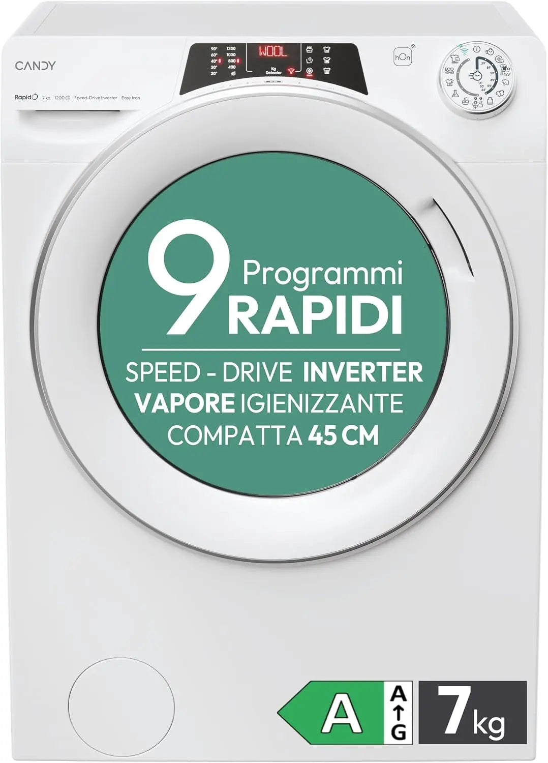 Lavatrice Candy - colore Bianco - con Wi-Fi, con controllo intelligente - 85 cm, 7 Kg