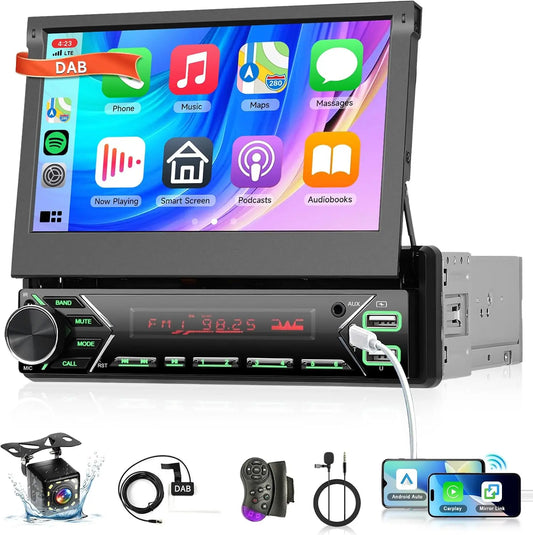 Telecamera di sicurezza Hodozzy DAB 1 - con Bluetooth, con display digitale, senza fili - 7 Pollici