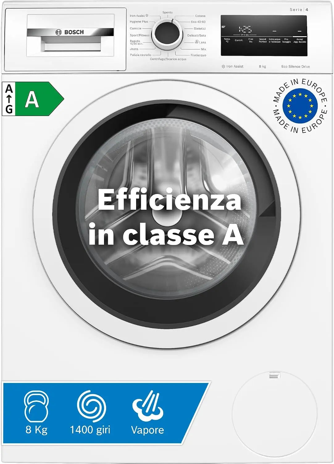 Lavatrice Bosch WAN28208II - colore Bianco - con tecnologia inverter - 60 Cm, 8 kg
