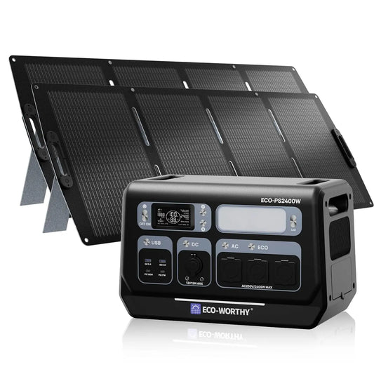 Stazione di alimentazione portatile ECO-WORTHY PS2400W 2048Wh - pieghevole - 2048Wh, 200 W