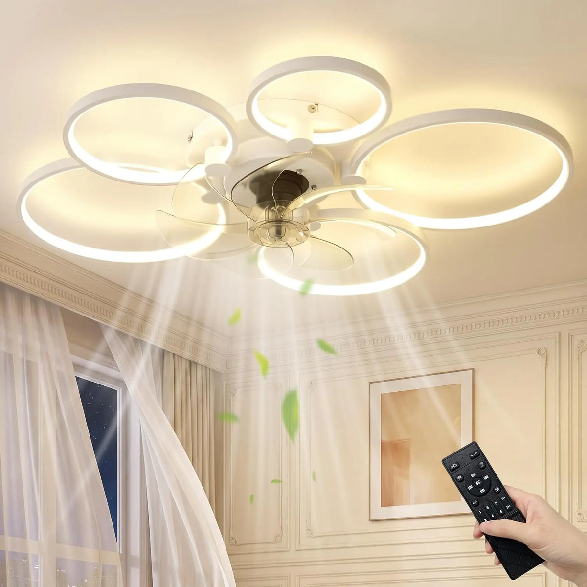 Lampada LED NIORSUN 78 - colore Nero - con telecomando, a LED, silenzioso - 78 cm