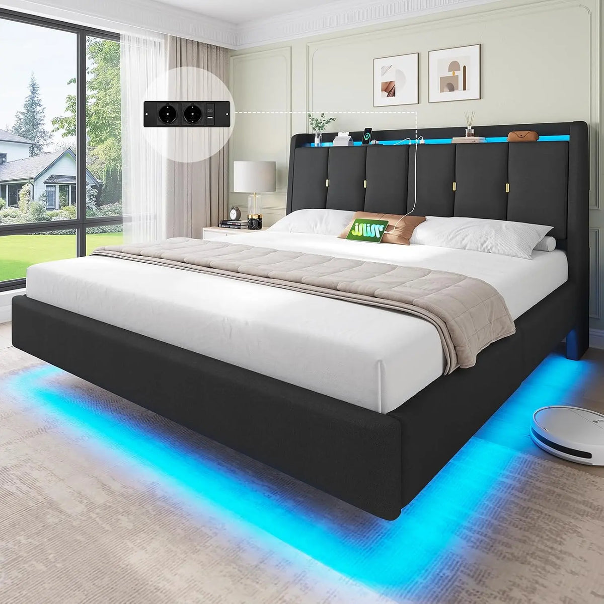 Letto - colore Grigio - a LED
