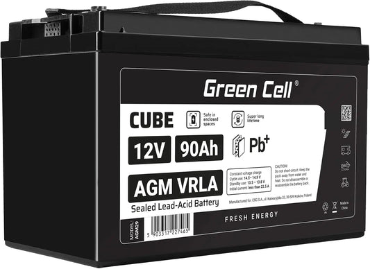 Batteria ricaricabile Green - colore Verde - 12 V, 90 Ah
