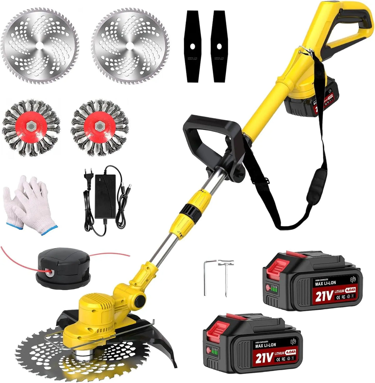 Batteria ricaricabile Decespugliatore - colore Giallo - 21 V, 4,0 Ah, 750 W