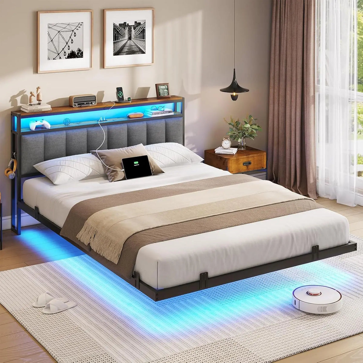 Letto AOGLLATI - a LED, regolabile - 190 cm