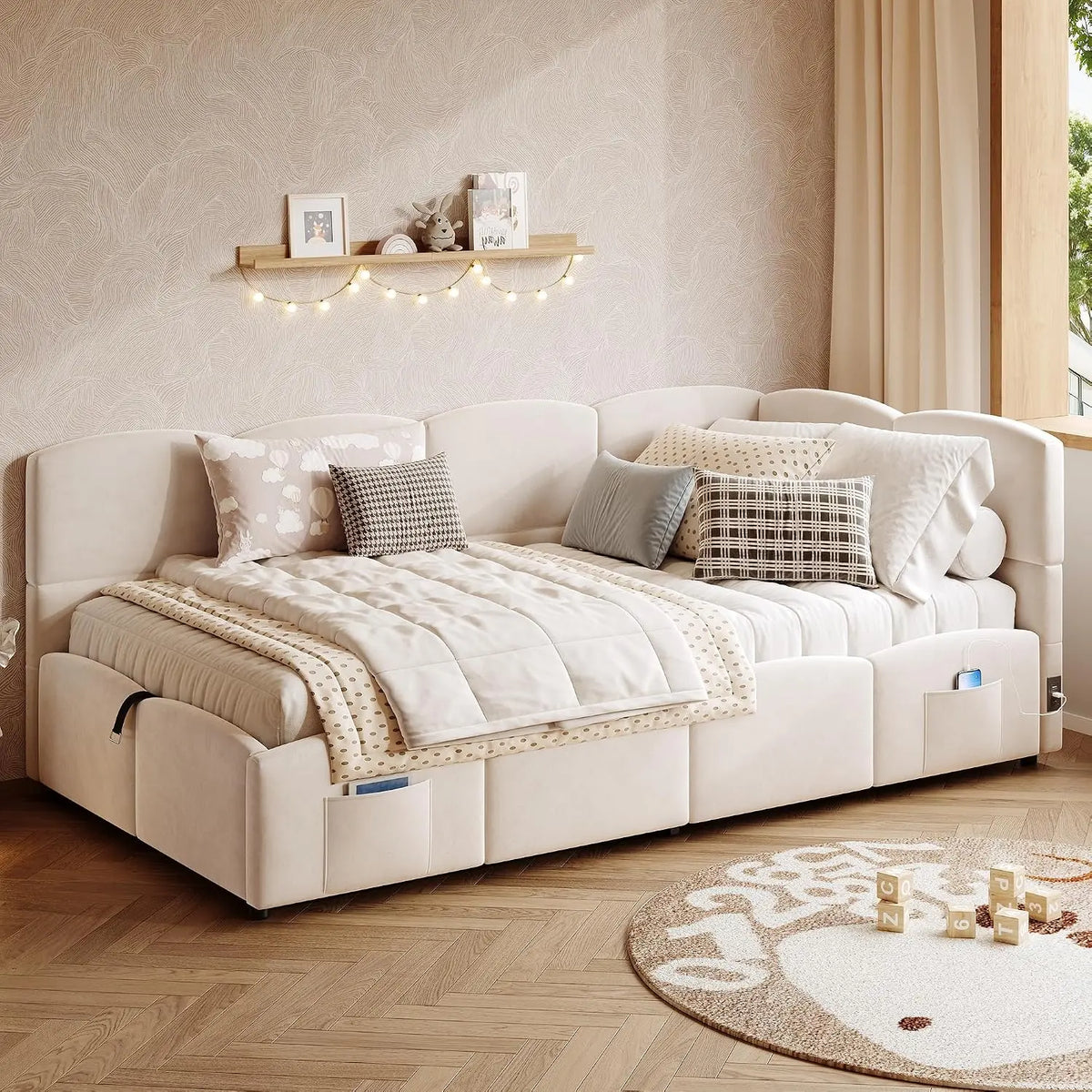 Letto Merax - colore Beige - 200 cm